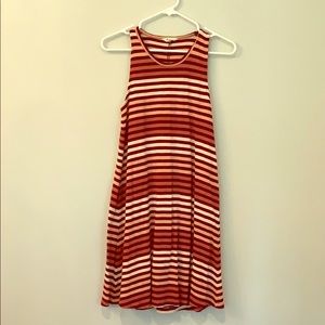 Striped, sleeveless sundress